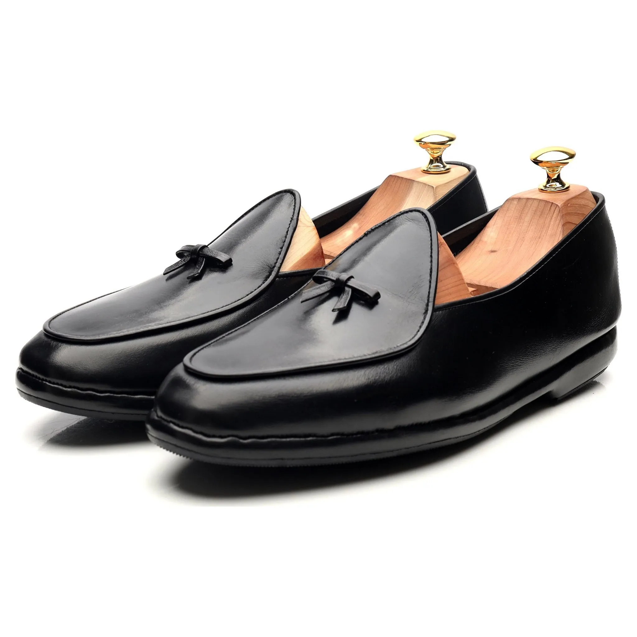 'Mr. Casual' Black Leather Slip On Belgian Loafers UK 10 US 11