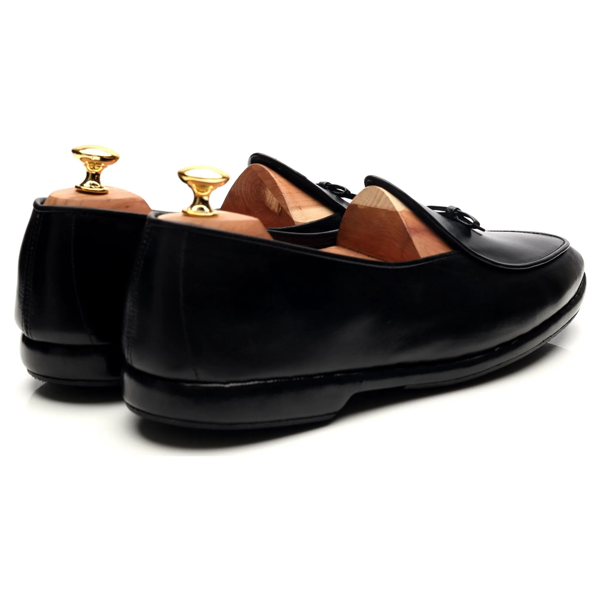 'Mr. Casual' Black Leather Slip On Belgian Loafers UK 10 US 11