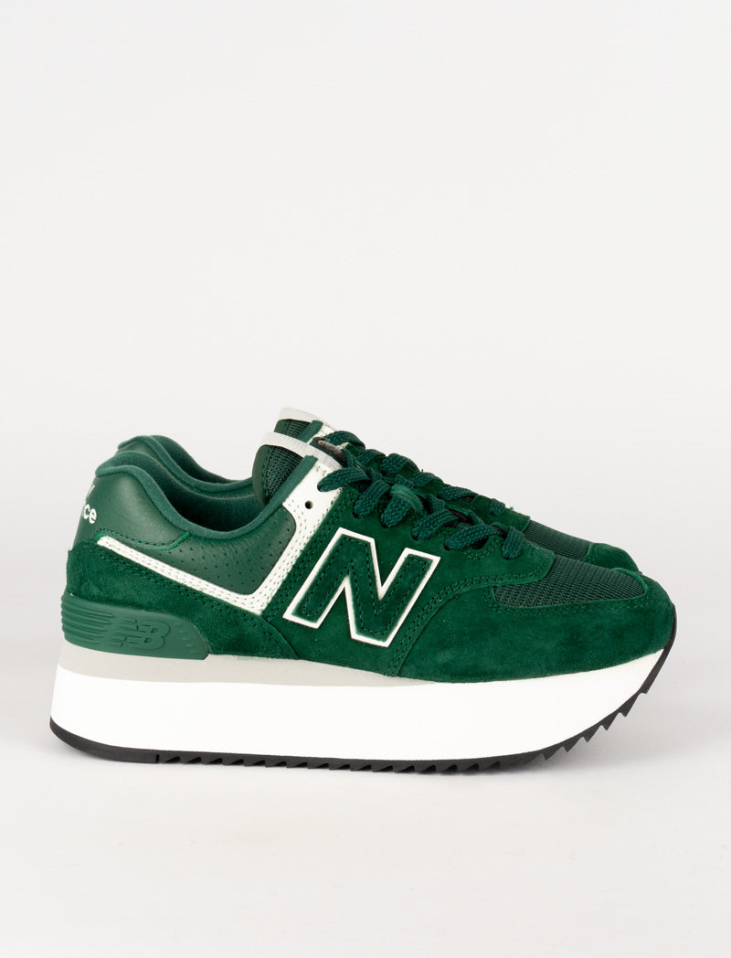 New Balance 574+ Trainers Green / White