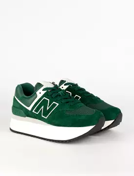 New Balance 574+ Trainers Green / White