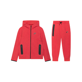 Nike Sportswear Tech Fleece Full-Zip Hoodie & Joggers Set 'Light University Red Heather/Black/Black' (2023)