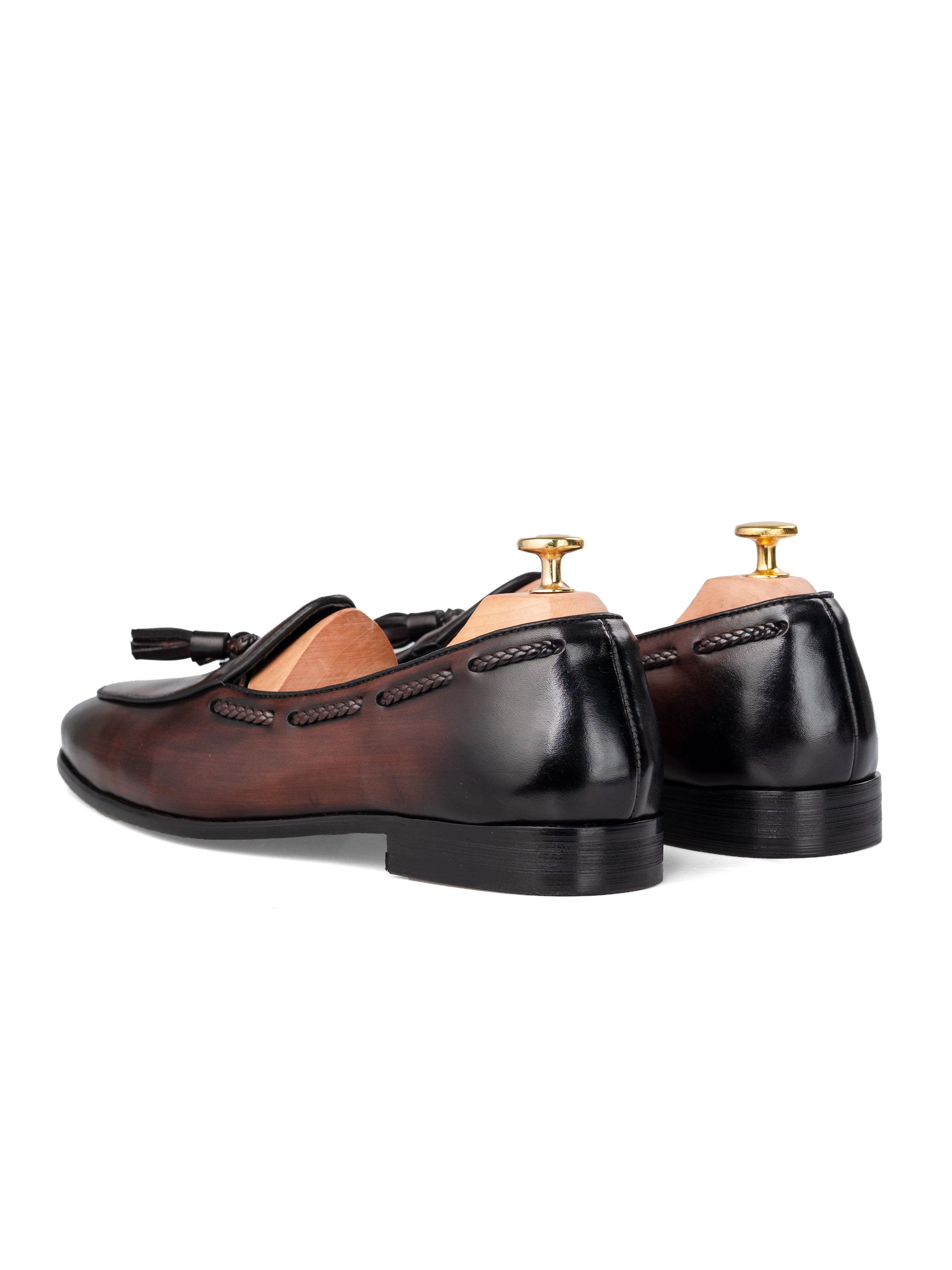 Noel Belgian Loafer Tassel - Dark Brown (Hand Painted Patina)