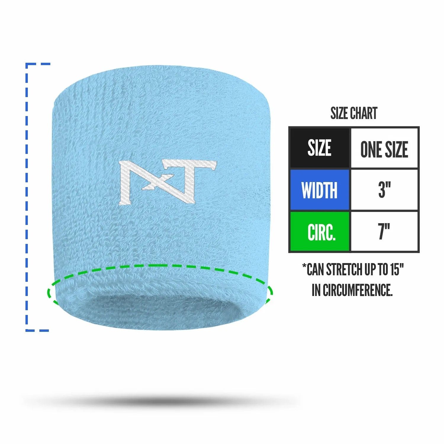 NXTRND Wrist Bands Columbia Blue (1 Pair)