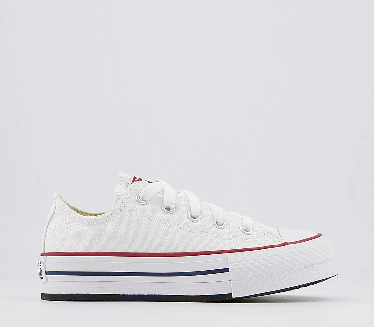 Odd Sizes - Kids Converse All Star Eva Lift Low Youth White Garnet Midnight Navy - UK Sizes Right 2 Youth/Left 1 Youth