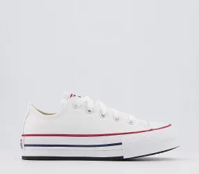 Odd Sizes - Kids Converse All Star Eva Lift Low Youth White Garnet Midnight Navy - UK Sizes Right 2 Youth/Left 1 Youth