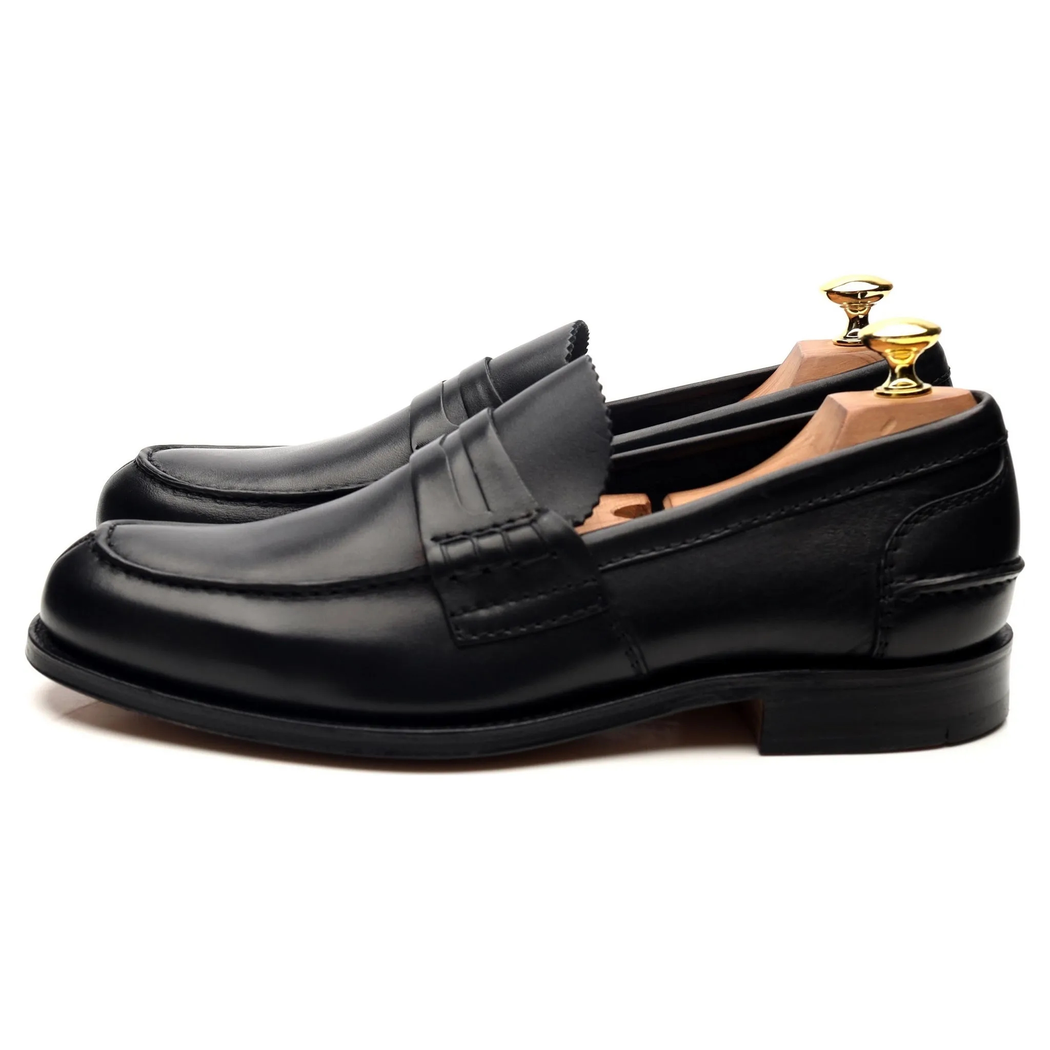 'Pembrey' Black Leather Loafers UK 8 F