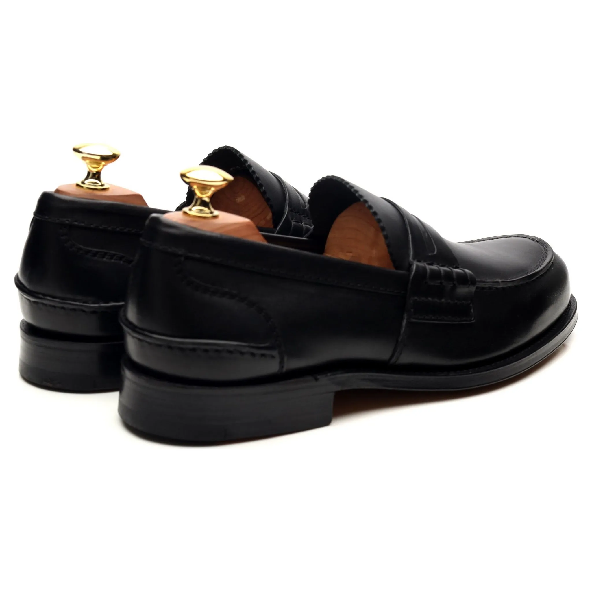 'Pembrey' Black Leather Loafers UK 8 F