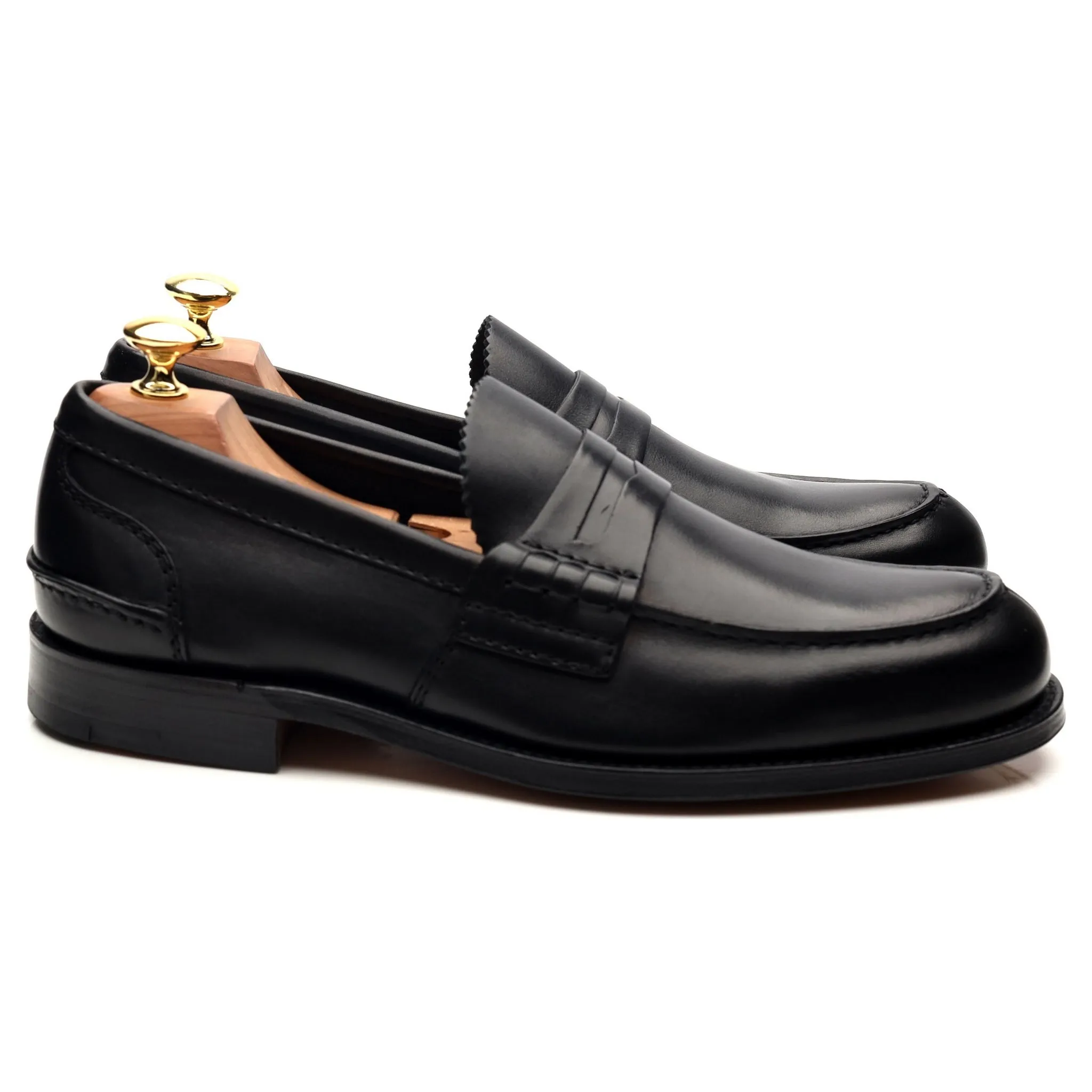 'Pembrey' Black Leather Loafers UK 8 F