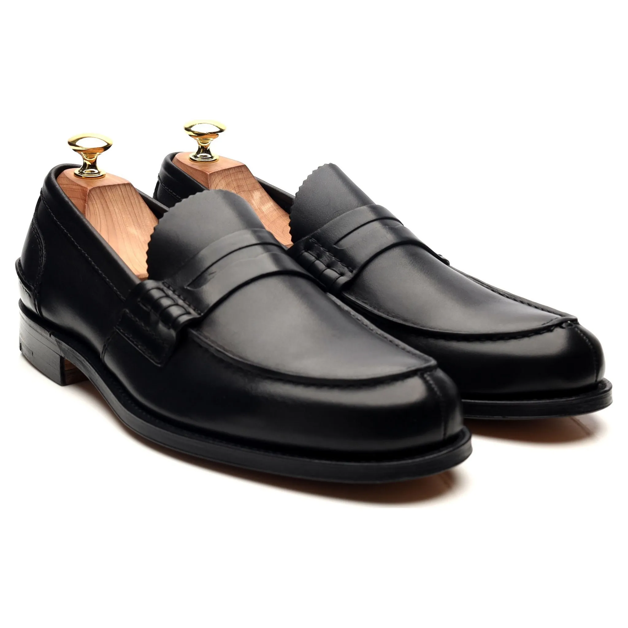 'Pembrey' Black Leather Loafers UK 8 F