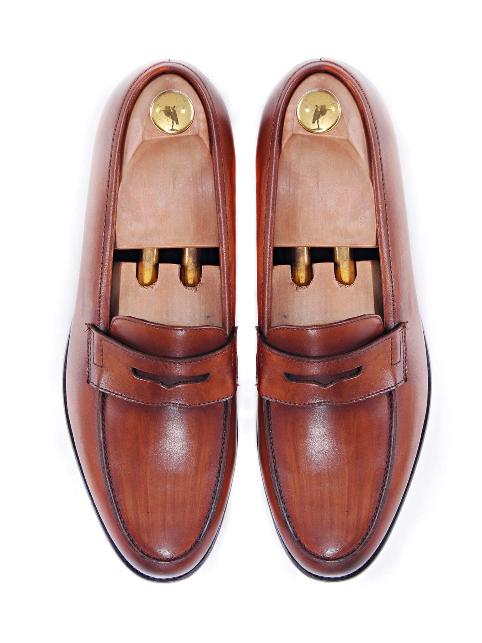 Penny Loafer - Cognac Tan (Hand Painted Patina)