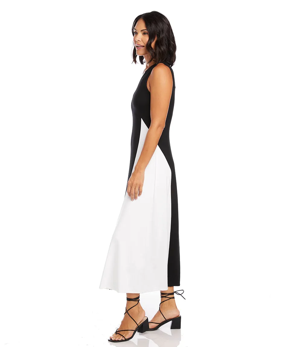 Petite Size Sleeveless Colorblock Dress