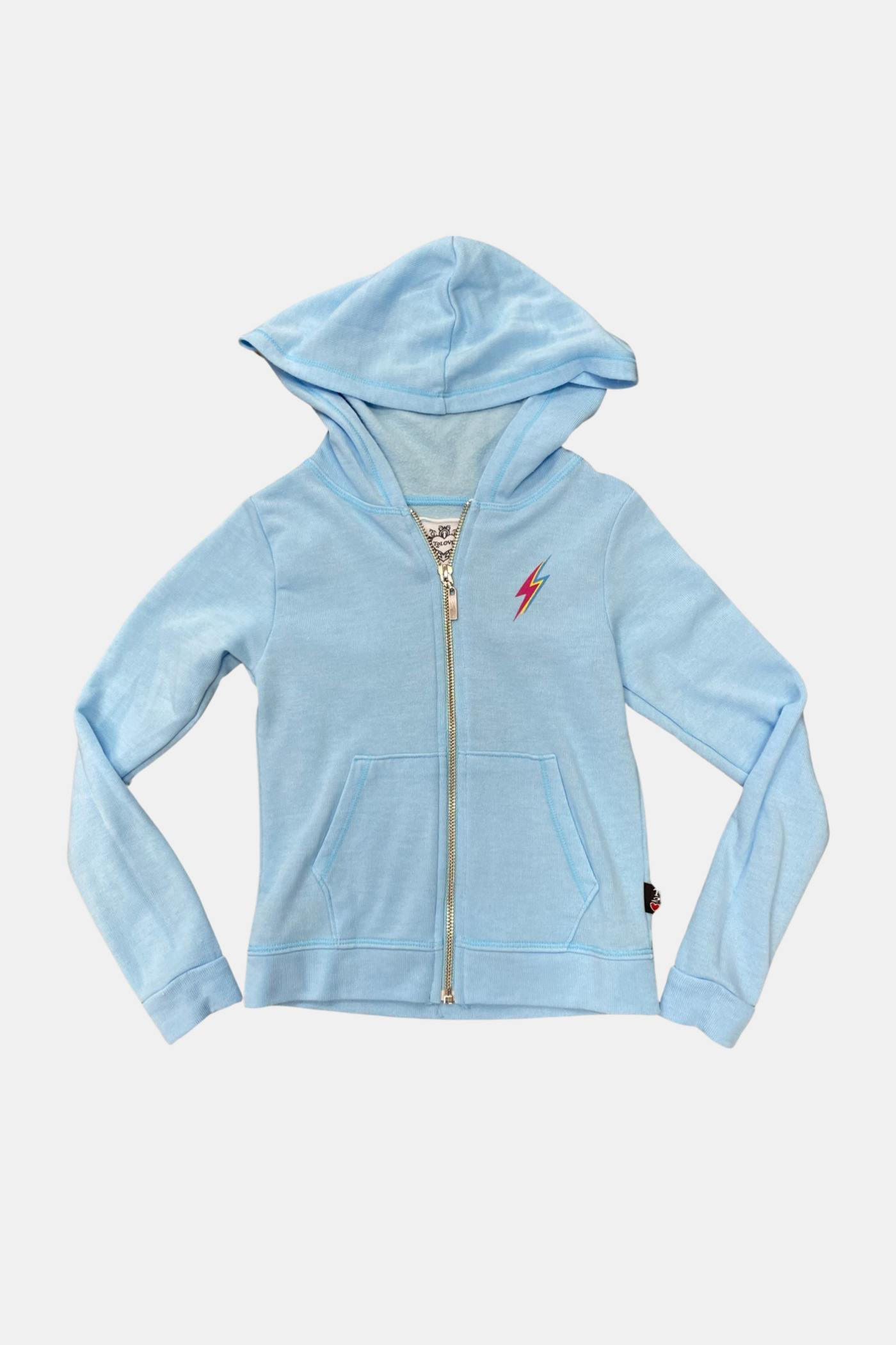 Powder Blue Bolt Zip Hoodie