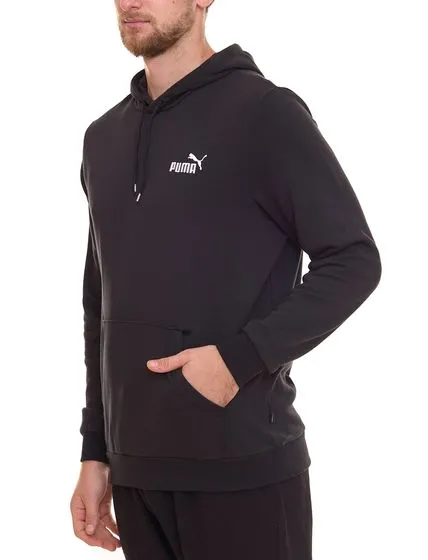 PUMA ESS Herren stylischer Kapuzen-Pullover Baumwoll-Hoodie mit Logo auf der Brust 679631 01 Schwarz