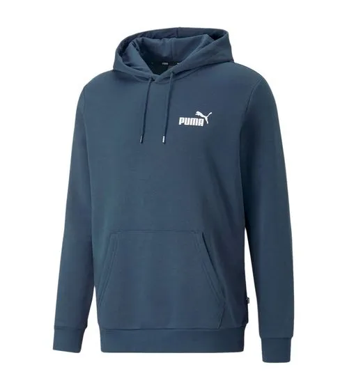 PUMA ESS Logo Herren stylischer Kapuzen-Pullover Baumwoll-Hoodie mit Logo auf der Brust 679631 Grau, Schwarz, Blau