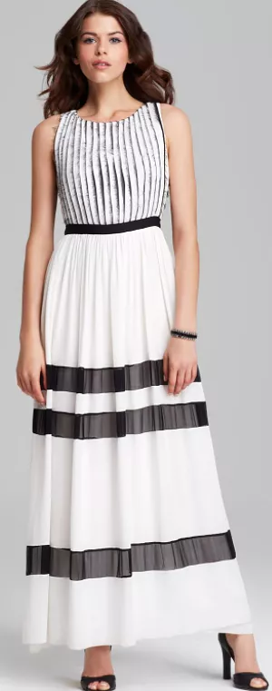 Rae Pleated Stripe Dress