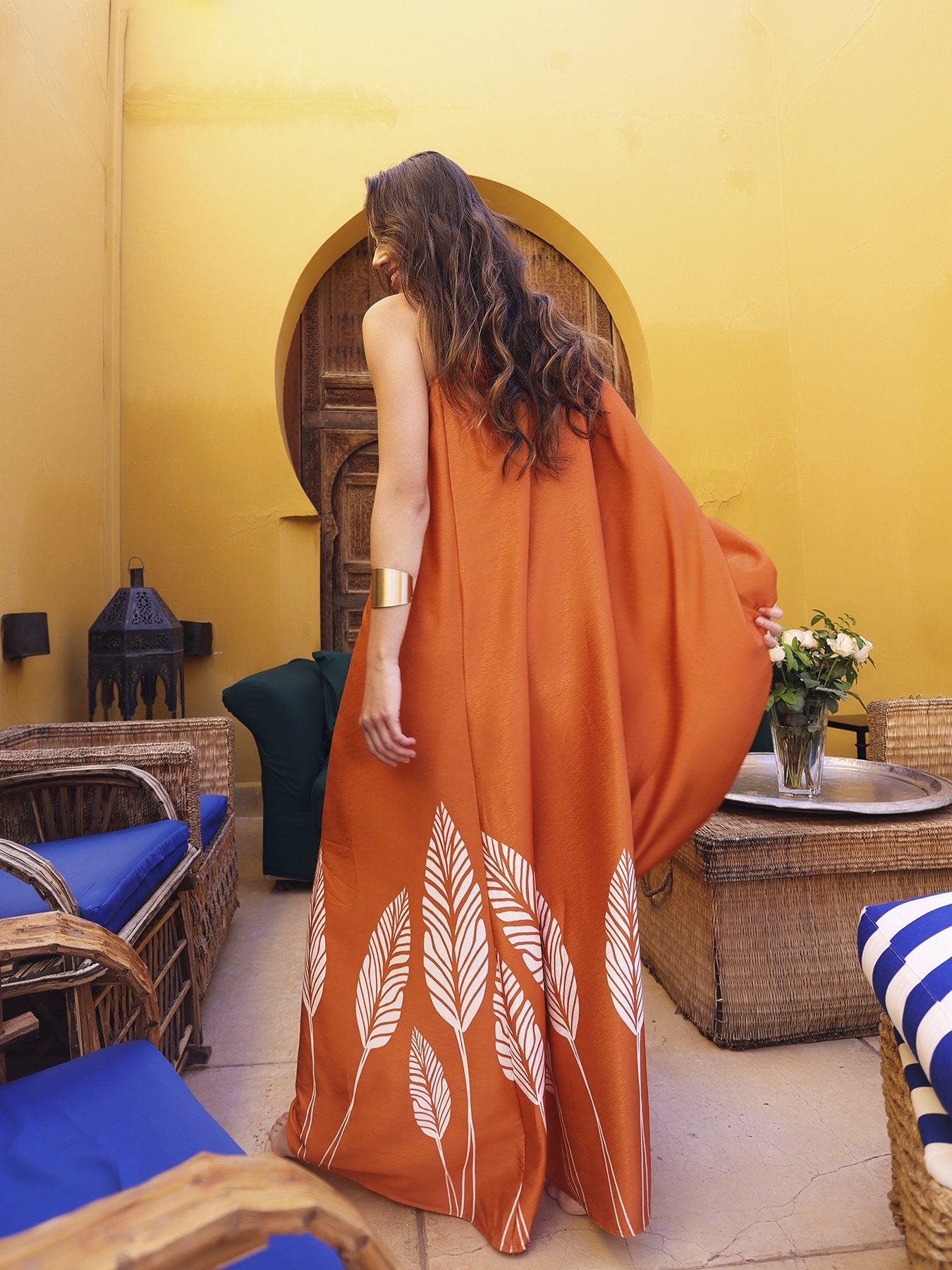 Satu Dress - Palms Orange