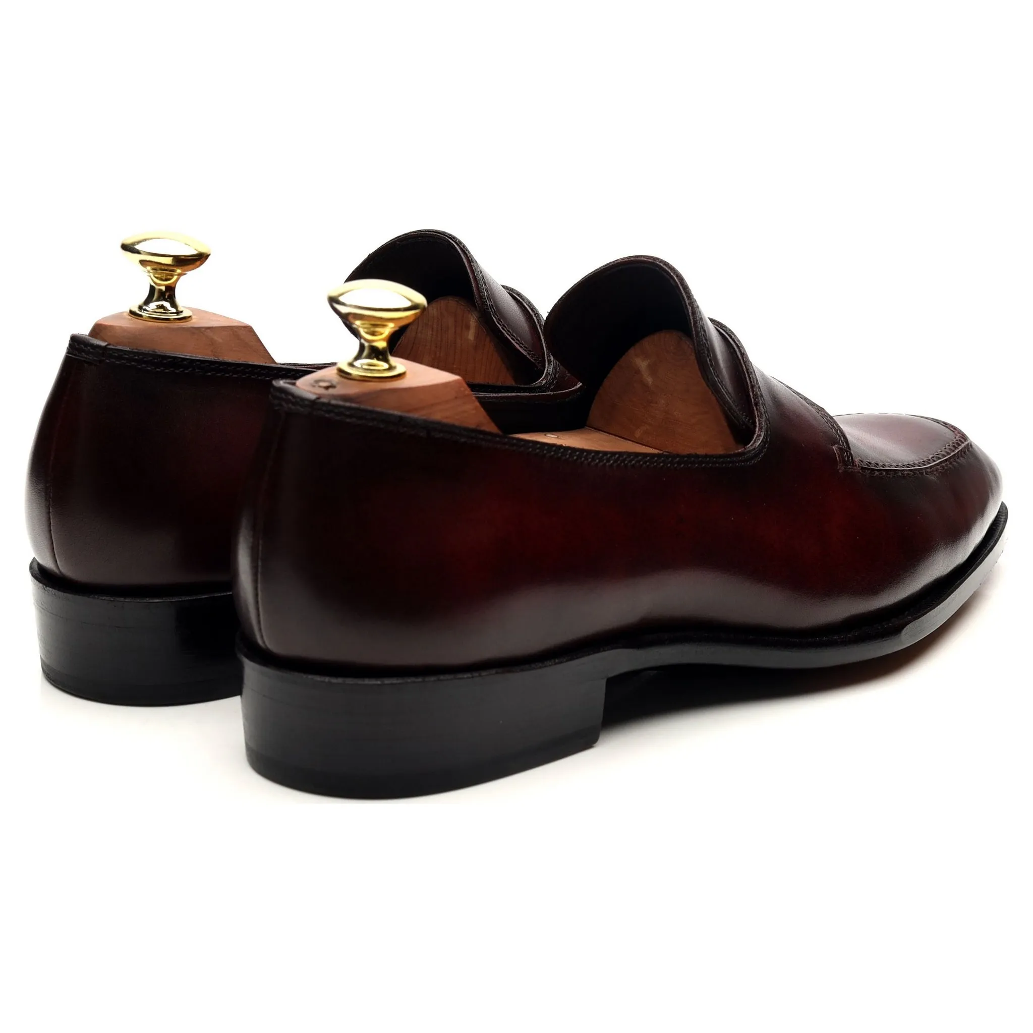 'St. Tropez' Burgundy Leather Split Toe Loafers UK 7.5 E