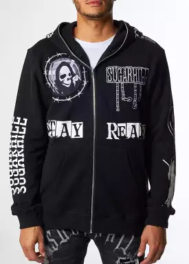 SugarHill “Ruthless” Black Zip Up Hoodie