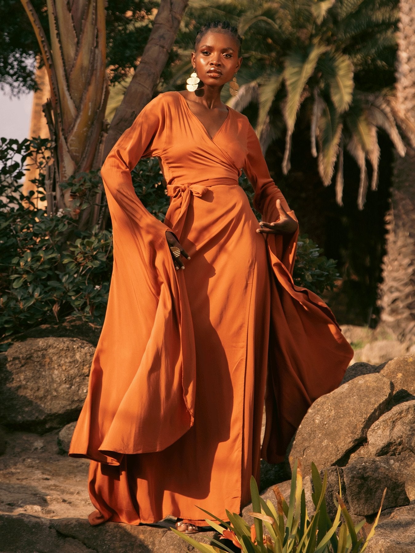 Sustainable Maya Dress - Solid Rust