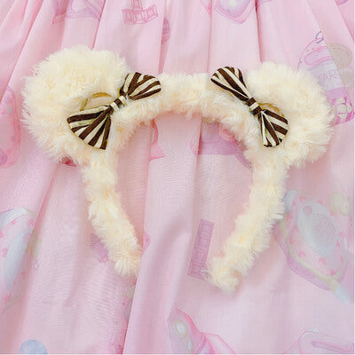 SWEET PINK BUNNY EARS BOW HEADBAND BY62903