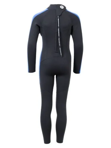 Two Bare Feet Flare 2.5mm Junior Wetsuit (Black/Blue)  The Junior Flare Full wetsuit features one of our stretchiest neoprene co