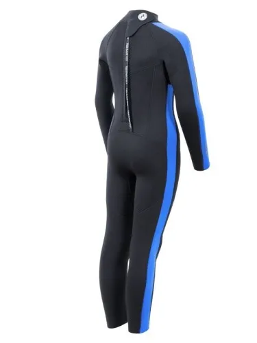 Two Bare Feet Flare 2.5mm Junior Wetsuit (Black/Blue)  The Junior Flare Full wetsuit features one of our stretchiest neoprene co