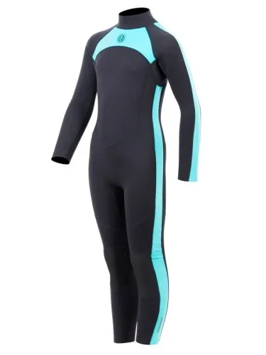 Two Bare Feet Flare 2.5mm Junior Wetsuit (Black/Mint)  The Junior Flare Full wetsuit features one of our stretchiest neoprene co