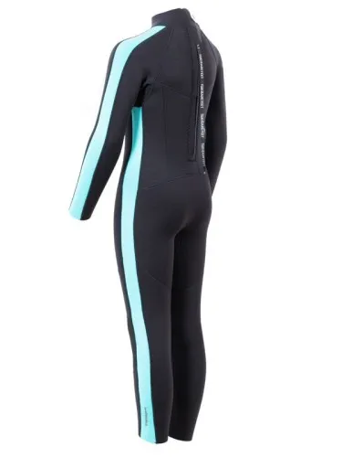 Two Bare Feet Flare 2.5mm Junior Wetsuit (Black/Mint)  The Junior Flare Full wetsuit features one of our stretchiest neoprene co