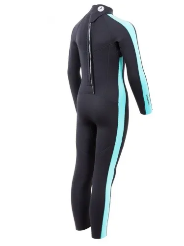 Two Bare Feet Flare 2.5mm Junior Wetsuit (Black/Mint)  The Junior Flare Full wetsuit features one of our stretchiest neoprene co