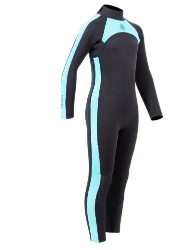 Two Bare Feet Flare 2.5mm Junior Wetsuit (Black/Mint)  The Junior Flare Full wetsuit features one of our stretchiest neoprene co