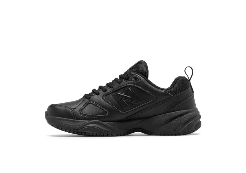 WID626K2 Slip-Resistant Black Leather Sneaker