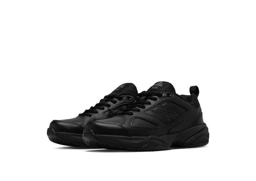 WID626K2 Slip-Resistant Black Leather Sneaker