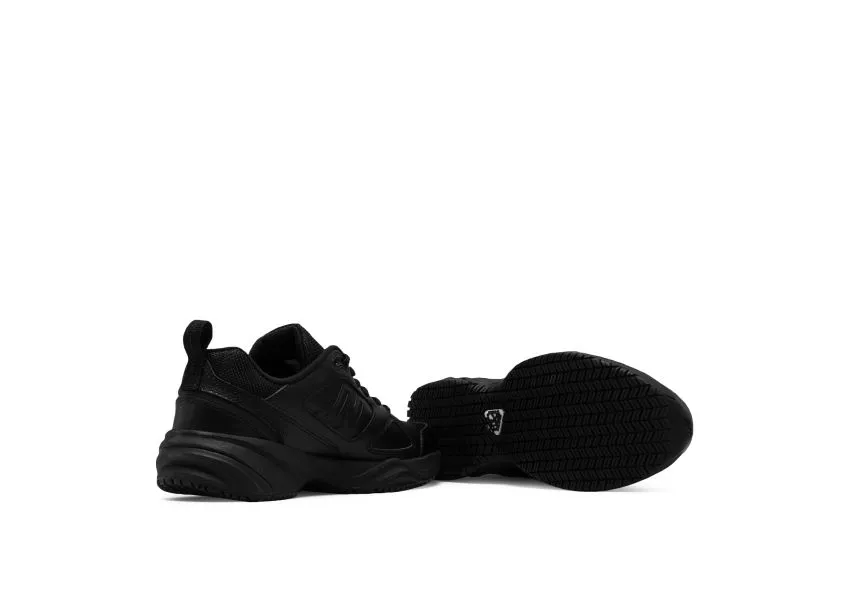 WID626K2 Slip-Resistant Black Leather Sneaker