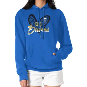 Women's Buffalo Sabres G-III 4Her by Carl Banks Royal Animal Print Heart Fleece Pullover Hoodie