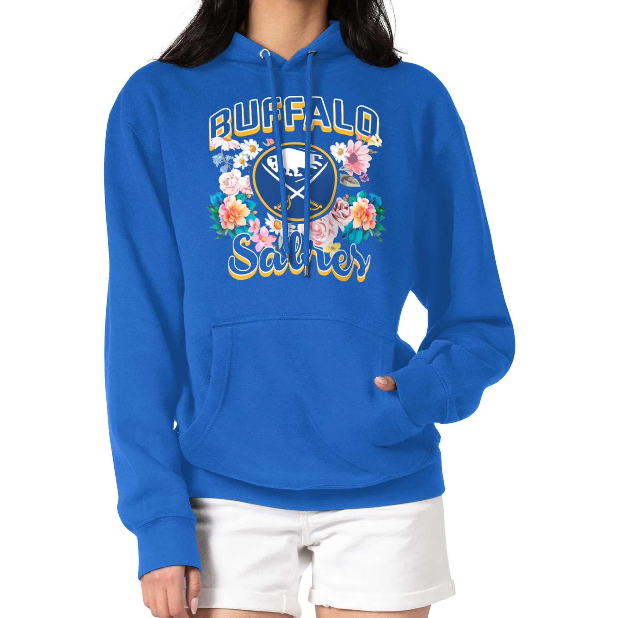 Women's Buffalo Sabres G-III 4Her by Carl Banks Royal Flower Logo Pullover Hoodie